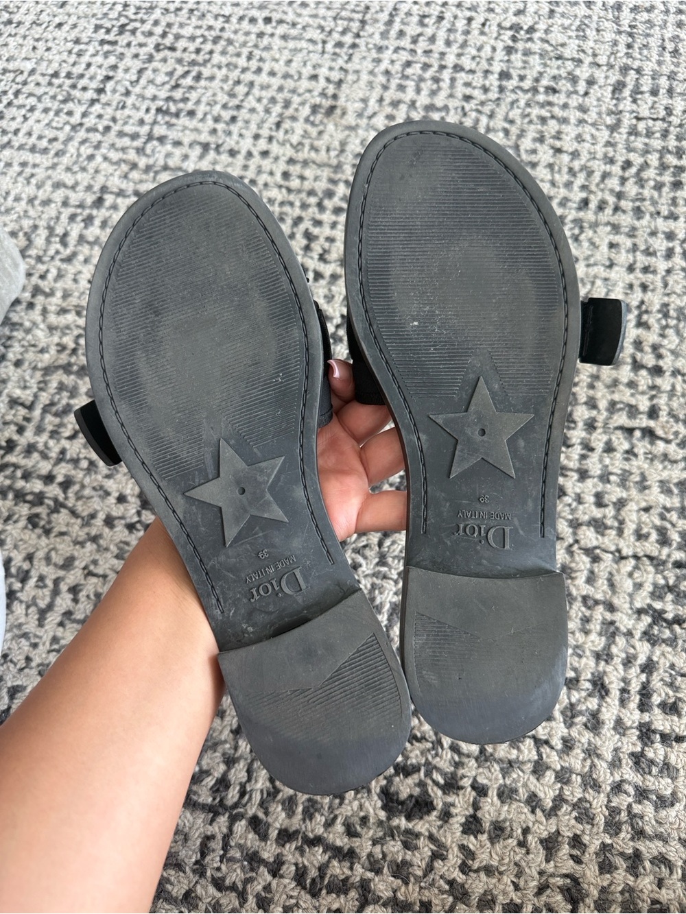 Dior Black Flat Sandals - Picture 8 of 8